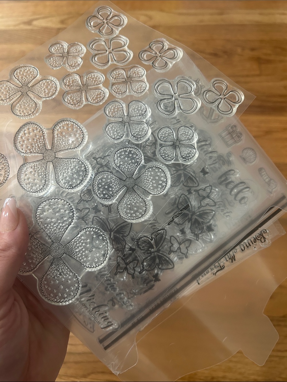 Clear Floral and Sentiment Craft Stamp - Large Set